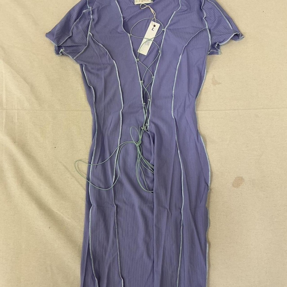 Stunning lavender ribbed bodycon‎ dress